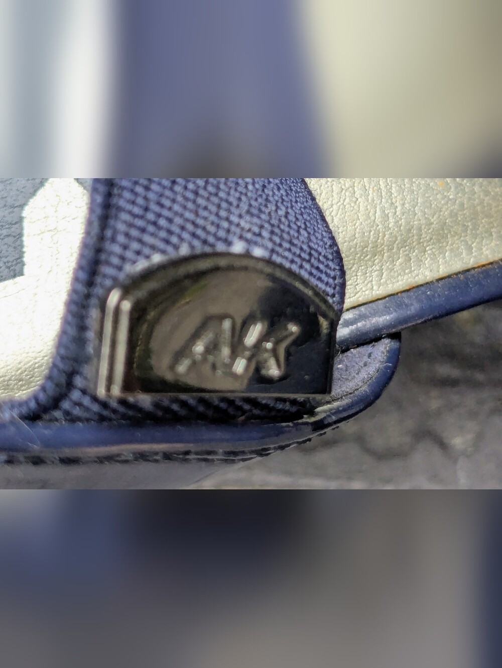 Anne Klein Sport - Navy Patent Mid Block Heel Wedge w/elastic straps, 9.5 - Picture 8 of 9